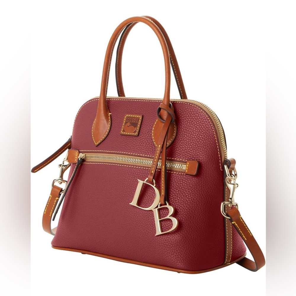 DOONEY & BOURKE Pebble Grain Domed Satchel Handbag Genuine Italian Leather NWT - Picture 11 of 13